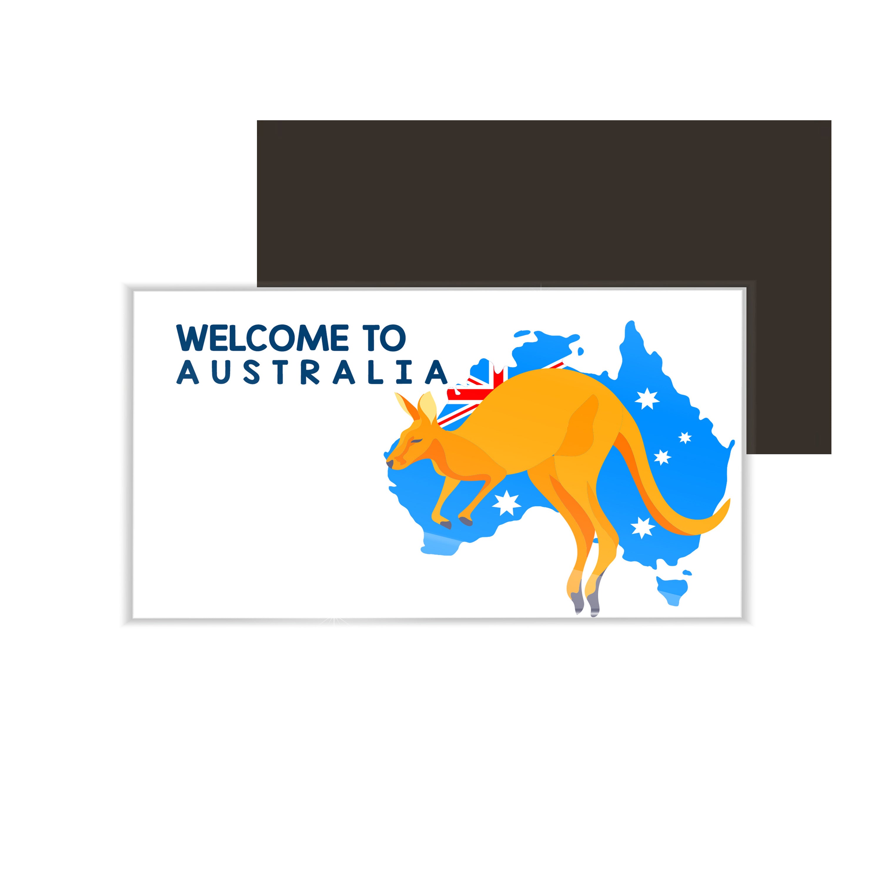 dhcrafts Fridge Magnet Rectangle Acrylic Glass (8.6 x 5.4 cm) Multicolor Travel Australia D2 Design Pack of 1